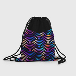 Рюкзак-мешок Чёрный берег и рябь на волнах, цвет: 3D-принт