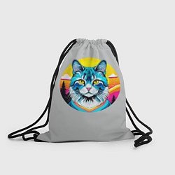 Рюкзак-мешок Нейросеть - кот в стиле граффити, цвет: 3D-принт