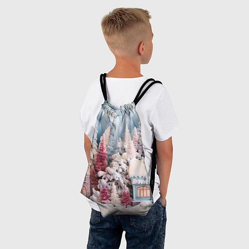 Мешок для обуви Рождественские огни на деревьях / 3D-принт – фото 4