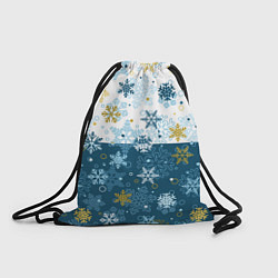 Рюкзак-мешок Снежинки новогодние, цвет: 3D-принт