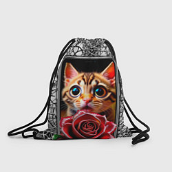 Рюкзак-мешок Кот в телефоне, цвет: 3D-принт