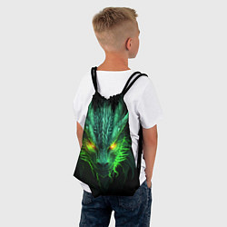 Рюкзак-мешок Светящийся зеленый дракон 2024, цвет: 3D-принт — фото 2