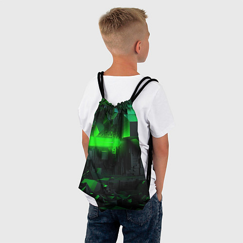 Мешок для обуви Симметрия зеленых теней / 3D-принт – фото 4