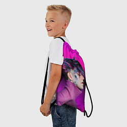 Рюкзак-мешок Lil Peep фиолетовый лук, цвет: 3D-принт — фото 2