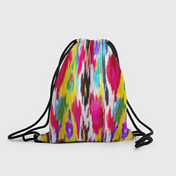 Рюкзак-мешок Атласная ткань узбекского народа - икат, цвет: 3D-принт