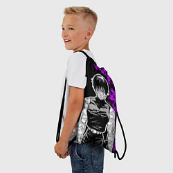 Рюкзак-мешок Маки Зенин и фиолетовый огонь - Магическая битва, цвет: 3D-принт — фото 2