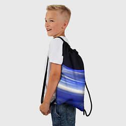 Рюкзак-мешок Синие волны на черном, цвет: 3D-принт — фото 2