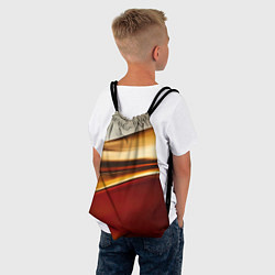 Рюкзак-мешок Бежевые и золотистые волны, цвет: 3D-принт — фото 2