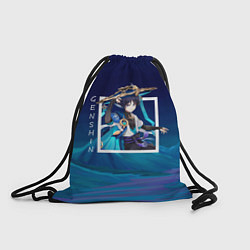 Рюкзак-мешок Странник Скарамучча на фоне природы, цвет: 3D-принт