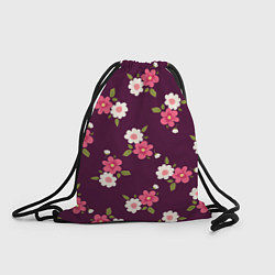 Рюкзак-мешок Цветочный паттерн в розовых оттенках, цвет: 3D-принт