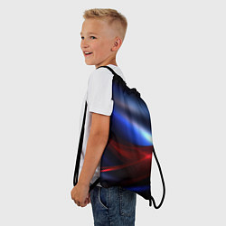 Рюкзак-мешок Темный синий фон с красным, цвет: 3D-принт — фото 2
