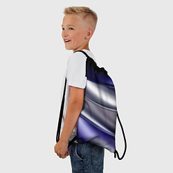 Рюкзак-мешок Белая абстракция на фиолетовом, цвет: 3D-принт — фото 2