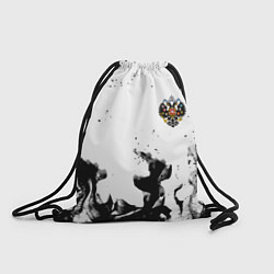 Рюкзак-мешок Герб РФ огненный стиль чернобелый, цвет: 3D-принт