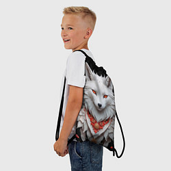 Рюкзак-мешок Белая лисица - кицунэ, цвет: 3D-принт — фото 2