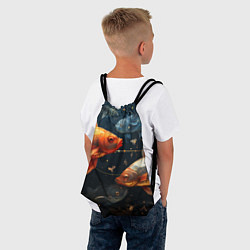 Рюкзак-мешок Рыбки на темном фоне, цвет: 3D-принт — фото 2