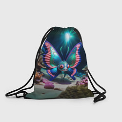 Рюкзак-мешок Рыба с крыльями бабочки, цвет: 3D-принт