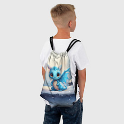 Рюкзак-мешок Синий дракон льдинок 2024, цвет: 3D-принт — фото 2