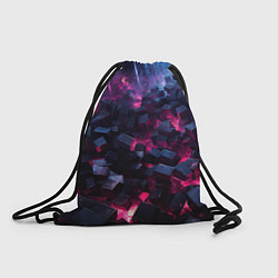 Рюкзак-мешок Фиолетовые кубы в фиолетовом дыме, цвет: 3D-принт