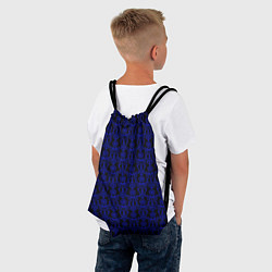 Рюкзак-мешок Чёрно-синий узоры, цвет: 3D-принт — фото 2
