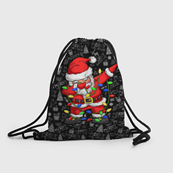 Рюкзак-мешок Санта Клаус с гирляндой, цвет: 3D-принт
