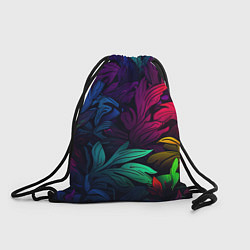 Рюкзак-мешок Яркие абстрактные листья, цвет: 3D-принт