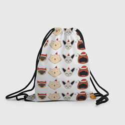 Рюкзак-мешок Коты и кошечки в новый год, цвет: 3D-принт