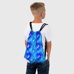 Рюкзак-мешок Синее пиксельное полотно, цвет: 3D-принт — фото 2