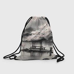 Рюкзак-мешок Пейзаж японское озеро, цвет: 3D-принт