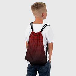 Рюкзак-мешок Красно-чёрный ажурный градиент, цвет: 3D-принт — фото 2