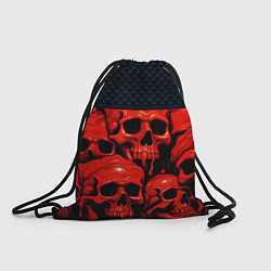 Рюкзак-мешок Расплавленные красные черепа стёжка, цвет: 3D-принт