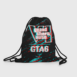Мешок для обуви GTA6 в стиле glitch и баги графики на темном фоне