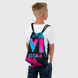 Рюкзак-мешок GTA 6 - neon gradient, цвет: 3D-принт — фото 2