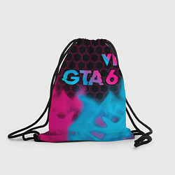 Рюкзак-мешок GTA 6 - neon gradient посередине, цвет: 3D-принт