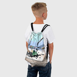 Рюкзак-мешок Капли и портрет тушью, цвет: 3D-принт — фото 2