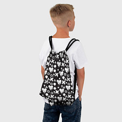 Рюкзак-мешок Черно белые фигурки, цвет: 3D-принт — фото 2
