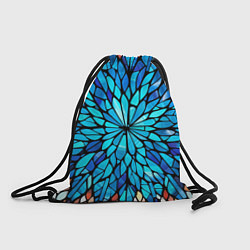 Рюкзак-мешок Голубой витражный цветок, цвет: 3D-принт