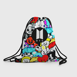 Рюкзак-мешок Bangtan Boys logo band, цвет: 3D-принт