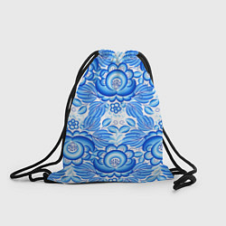 Рюкзак-мешок Новогодняя гжель на белом фоне, цвет: 3D-принт