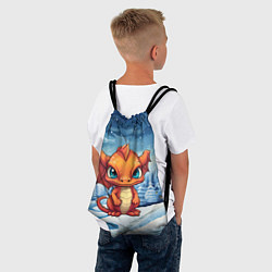 Рюкзак-мешок Оранжевый строгий дракон, цвет: 3D-принт — фото 2