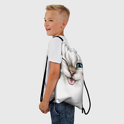 Рюкзак-мешок Котёнок подмигивает и показывает язык, цвет: 3D-принт — фото 2