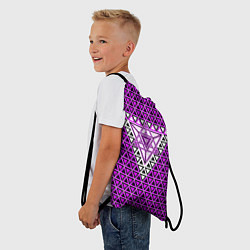 Рюкзак-мешок Розовые и чёрные треугольники, цвет: 3D-принт — фото 2
