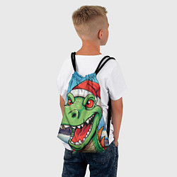Рюкзак-мешок Дракон в новогодней шапке, цвет: 3D-принт — фото 2