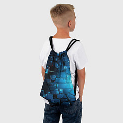 Рюкзак-мешок Синие абстрактные плиты, цвет: 3D-принт — фото 2