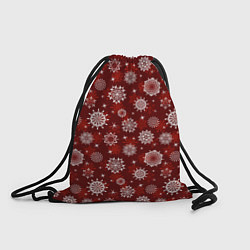 Рюкзак-мешок Snowflakes on a red background, цвет: 3D-принт