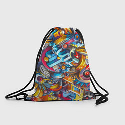 Рюкзак-мешок Фантазийный паттерн - граффити, цвет: 3D-принт