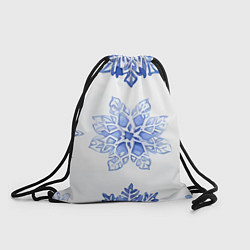 Рюкзак-мешок Снежинки в ряд, цвет: 3D-принт