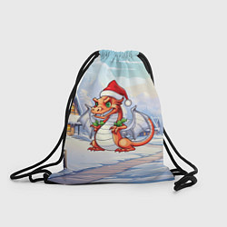 Рюкзак-мешок Дракон рождество 2024, цвет: 3D-принт