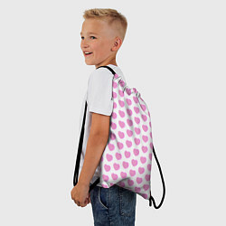 Рюкзак-мешок Нежные розовые сердечки, цвет: 3D-принт — фото 2