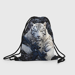 Рюкзак-мешок Белый тигр солдат, цвет: 3D-принт