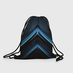 Рюкзак-мешок Черная абстракция с синим неоновым ярким свечением, цвет: 3D-принт